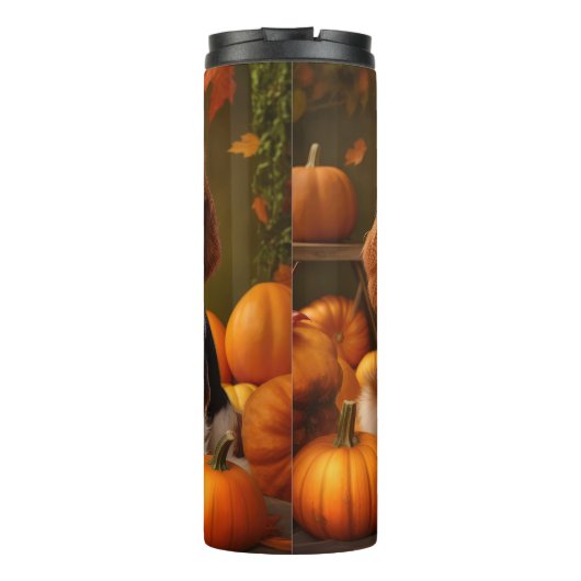 Bouteilles Isothermes Cavalier King Charles Spaniel Chiot Citrouille d'a (Dos)