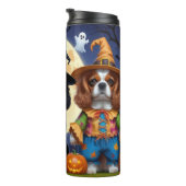 Bouteilles Isothermes Cavalier King Charles Spaniel Citrouille Halloween (Tourné sur la droite)