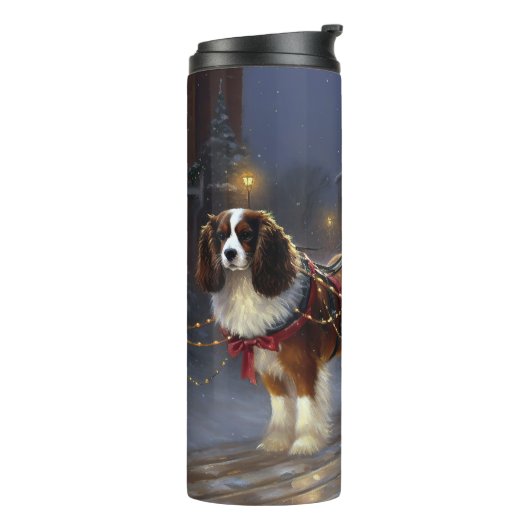 Bouteilles Isothermes Cavalier King Charles Spaniel Noël Festive (Tourné sur la gauche)