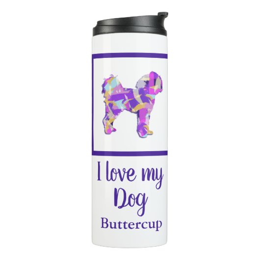 Bouteilles Isothermes Cavapoo Cute Chien Silhouette PPY&B (Tourné sur la gauche)