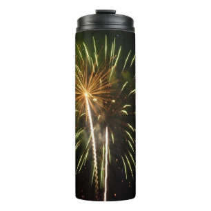 Bouteilles Isothermes Célébration de vacances de feux d'artifice verts e