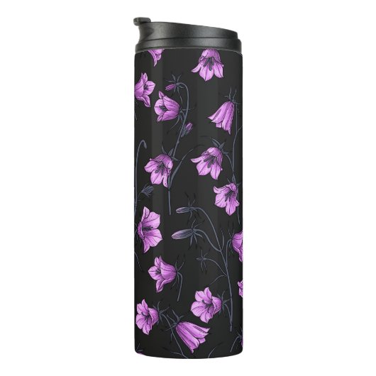 Bouteilles Isothermes Cellules bleues de minuit, cloches, Bellflowers 2 (Tourné sur la droite)