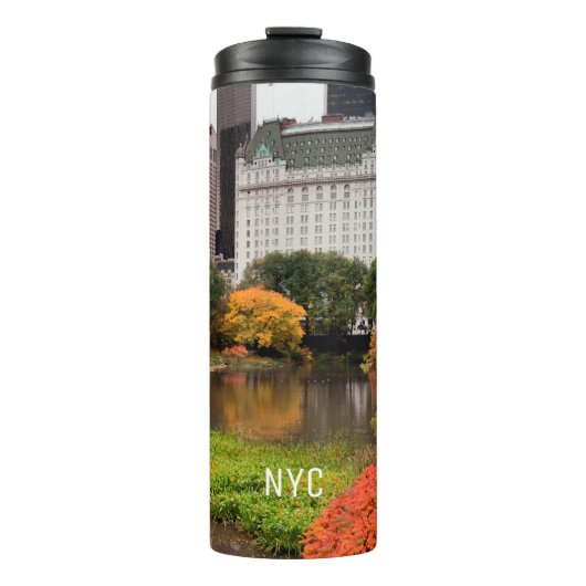 Bouteilles Isothermes Central Park en automne initiales personnalisées t (Devant)