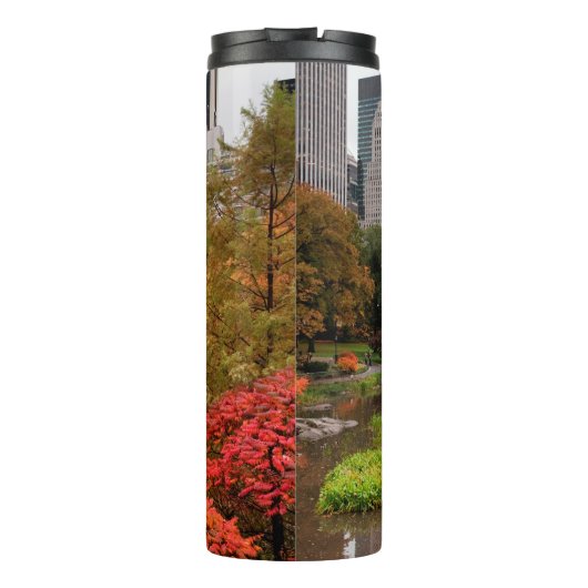 Bouteilles Isothermes Central Park en automne initiales personnalisées t (Dos)