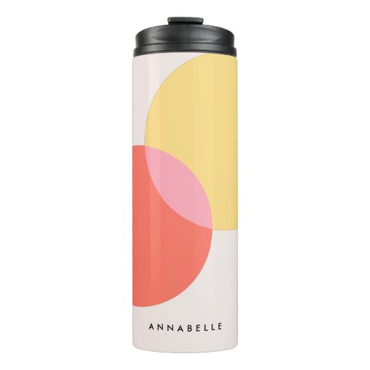 Bouteilles Isothermes Cercles Abstraits modernes Rouge Jaune Rose Minima (Devant)