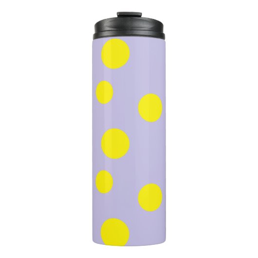 Bouteilles Isothermes Cercles jaunes sur motif pourpre (Devant)