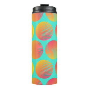 Bouteilles Isothermes Cercles Motif sans fil : orange et bleu.