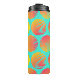 Bouteilles Isothermes Cercles Motif sans fil : orange et bleu.