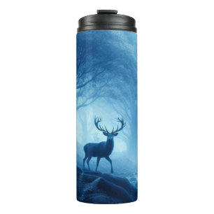 Bouteilles Isothermes Cerf dans la forêt noire de la brume bleue