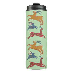 Bouteilles Isothermes Cerf d'art folklorique américain vintage de couleu