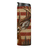 Bouteilles Isothermes Cerf majestueux avec drapeau américain (Tourné sur la droite)