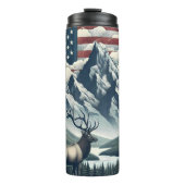 Bouteilles Isothermes Cerf majestueux sous le ciel américain (Devant)