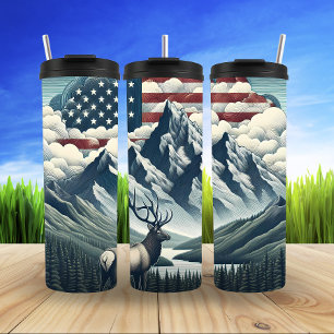 Bouteilles Isothermes Cerf majestueux sous le ciel américain