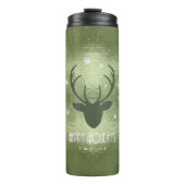 Bouteilles Isothermes Cerfs Antlers Silhouette & Snowflakes Green ID861 (Devant)
