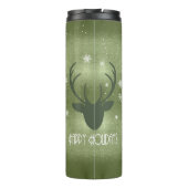 Bouteilles Isothermes Cerfs Antlers Silhouette & Snowflakes Green ID861 (Dos)