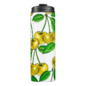 Bouteilles Isothermes Cerises jaunes sur blanc (Devant)