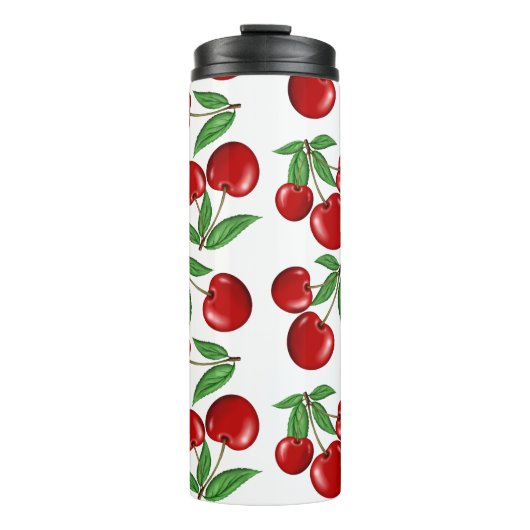 Bouteilles Isothermes Cerises rouges partout sur Motif personnalisé (Devant)
