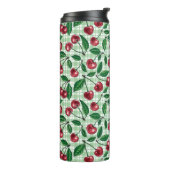 Bouteilles Isothermes Cerises rouges sur en vichy vert clair (Tourné sur la gauche)