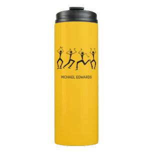 Bouteilles Isothermes Chaleureux, Orange, Silhouette Joyeux Danseurs De