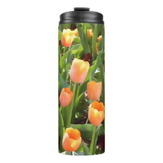 Bouteilles Isothermes Champ de tulipes orange (Devant)