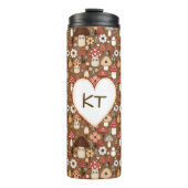 Bouteilles Isothermes Champignons adorables avec monogramme de style cot (Devant)
