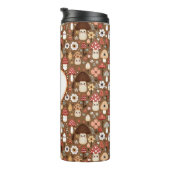 Bouteilles Isothermes Champignons adorables avec monogramme de style cot (Tourné sur la droite)