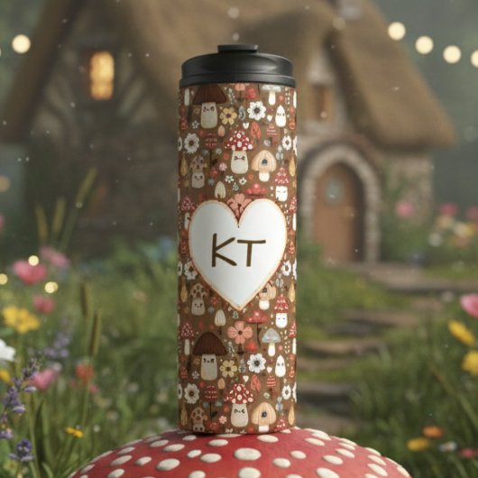 Bouteilles Isothermes Champignons adorables avec monogramme de style cot