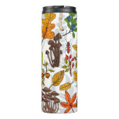 Bouteilles Isothermes Champignons d'automne, feuilles, noix et baies sur (Dos)