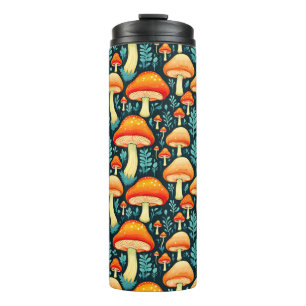 Bouteilles Isothermes Champignons rétro en orange et bleu