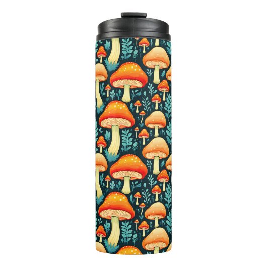 Bouteilles Isothermes Champignons rétro en orange et bleu (Devant)