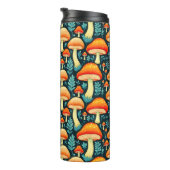Bouteilles Isothermes Champignons rétro en orange et bleu (Tourné sur la droite)
