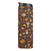 Bouteilles Isothermes Champignons sauvages sur brun (Tourné sur la droite)