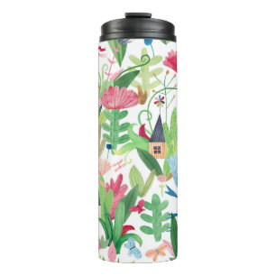 Bouteilles Isothermes Champs floraux : Aquarelle Maisons Motif