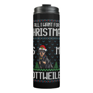 Bouteilles Isothermes Chandail de Noël moche Dog Rottweiler