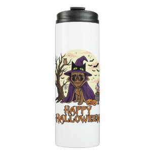 Bouteilles Isothermes Chapeau de sorcière Pug Halloween Joyeux Chaudron
