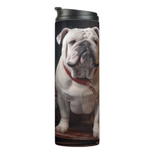 Bouteilles Isothermes Chariot de Noël enneigé Bulldog décoration de Noël