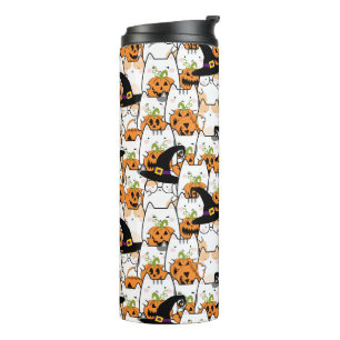 Bouteilles Isothermes Charmante Sorcière de Chat Tenant Bumkin Halloween