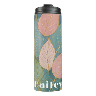 Bouteilles Isothermes Charpente capricieuse : Pastel Feuilles