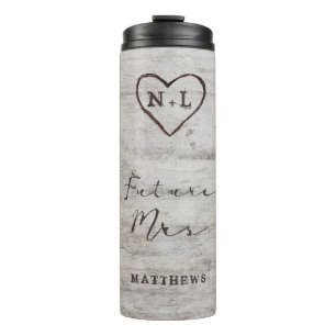 Bouteilles Isothermes Charrettes sculptées Monogramme rustique Avenir Mm