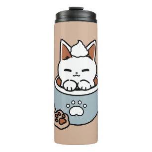 Bouteilles Isothermes Chat adorable en Mug Conception de vacances - Chat