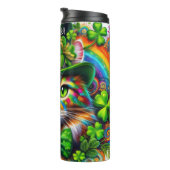 Bouteilles Isothermes Chat avec Casquette Leprechaun (Tourné sur la droite)