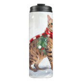 Bouteilles Isothermes Chat Bengal dans Noël enneigé  (Devant)