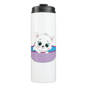 Bouteilles Isothermes chat blanc mignon