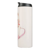 Bouteilles Isothermes Chat blanc-rose mignonne dans une tasse de thé (2) (Tourné sur la droite)