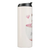 Bouteilles Isothermes Chat blanc-rose mignonne dans une tasse de thé (4) (Tourné sur la gauche)