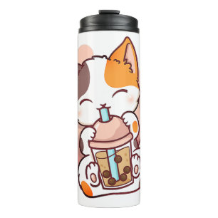Bouteilles Isothermes Chat Boba Tea Bubble Tea Anime Kawaii Neko pour fi