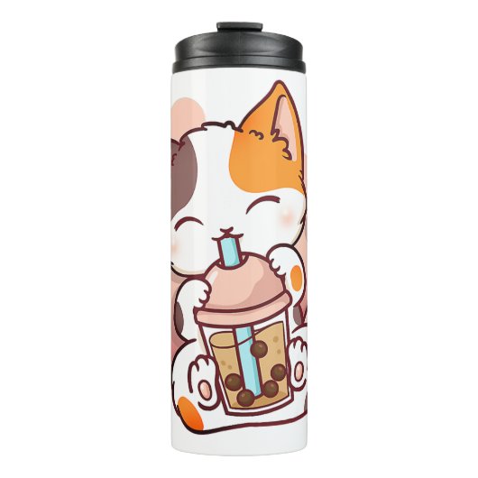 Bouteilles Isothermes Chat Boba Tea Bubble Tea Anime Kawaii Neko pour fi (Devant)