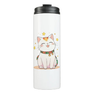 Bouteilles Isothermes Chat Chanceux avec Étoiles Design Kawaii