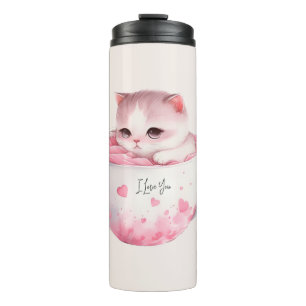 Bouteilles Isothermes Chat Chibi Rose Kawaii Avec Une Mignonne Couronne