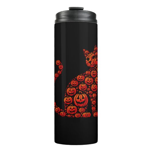 Bouteilles Isothermes Chat Citrouille Jack-o'-lantern Halloween Hommes F (Devant)